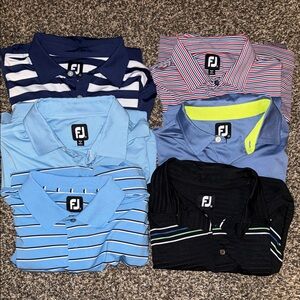 FootJoy Men's Dress Shirts - Blue, Black, Red Stripes